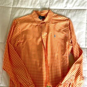Kids extra-large 18 to 20 orange polo Ralph Lauren longsleeve shirt